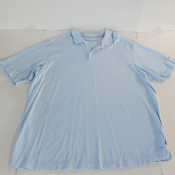 Tommy Bahama Striped Marlin Logo Polo Shirt - Picture 2 of 6